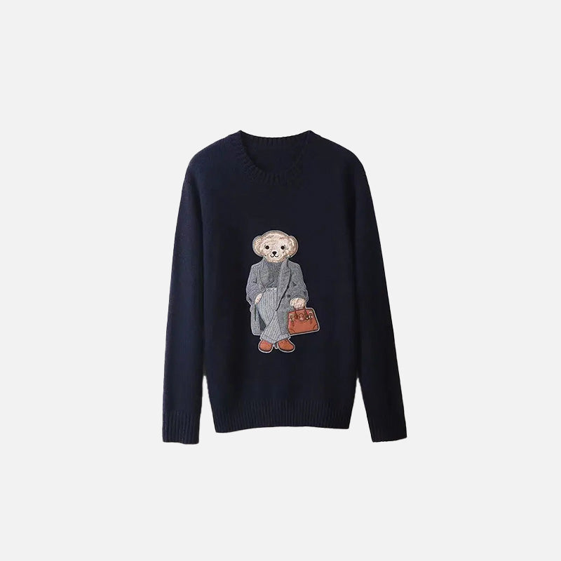 Y2K Eleganter Bärenpullover