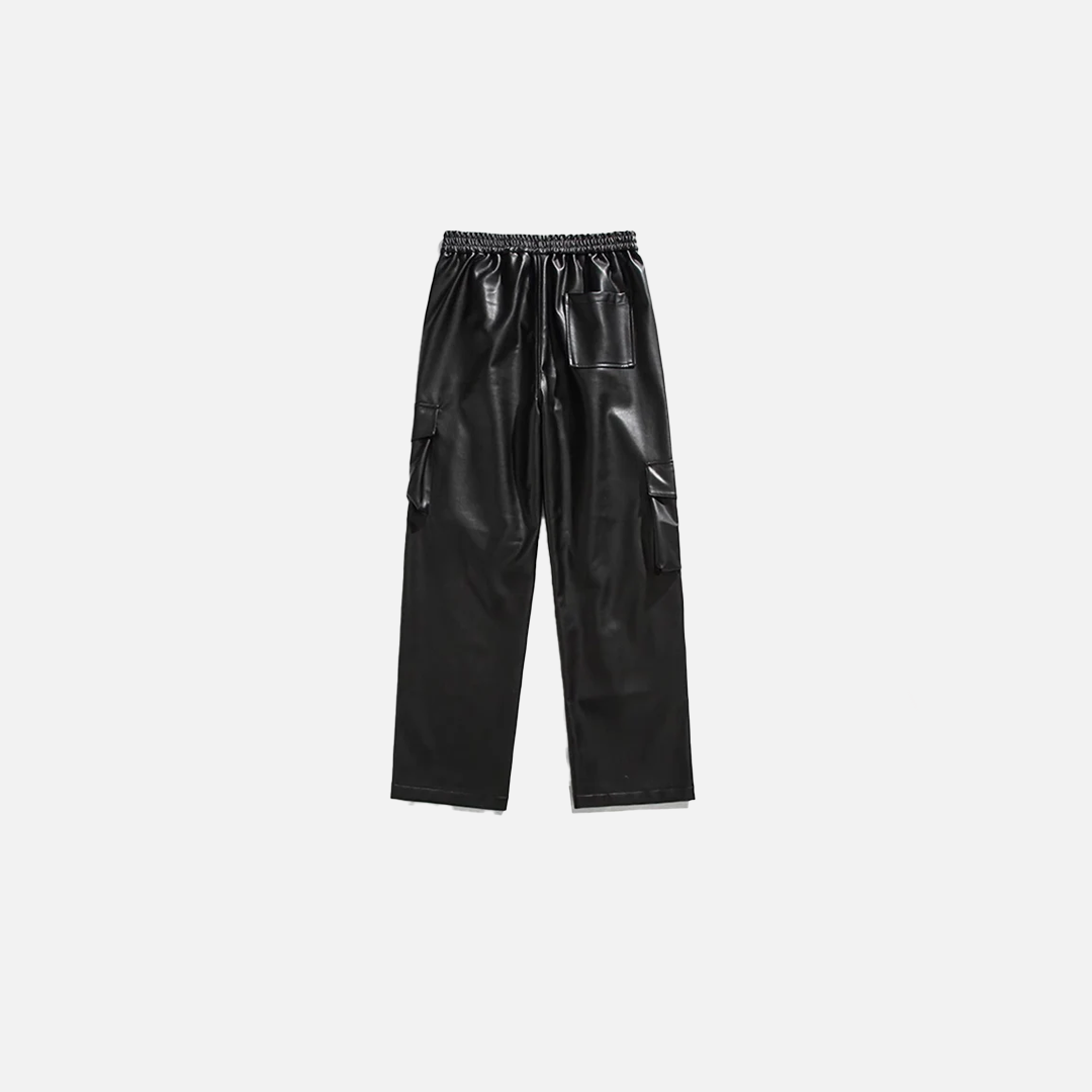 Pantalon cargo en cuir style punk vintage