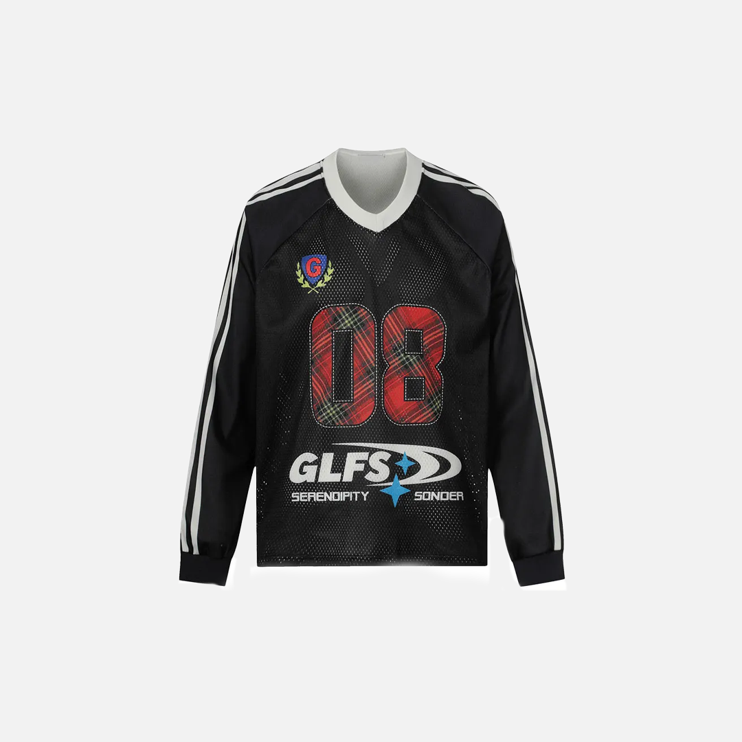 T-shirt de sport à manches longues imprimé graphique grunge Y2K