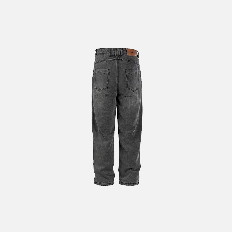 Baggy Double-Washed Jeans