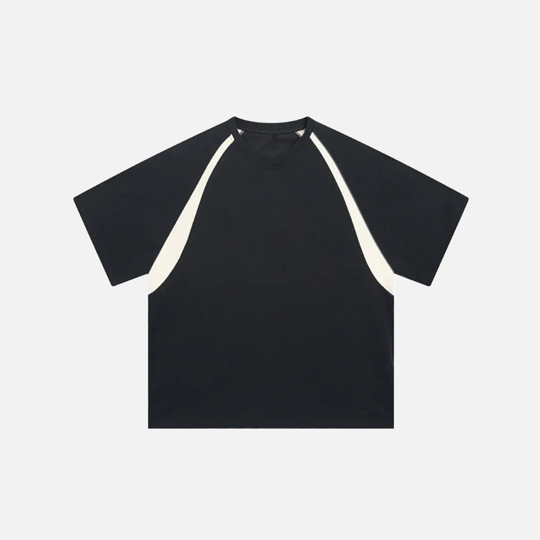 Sport-T-Shirt mit lockerem Patchwork-Muster