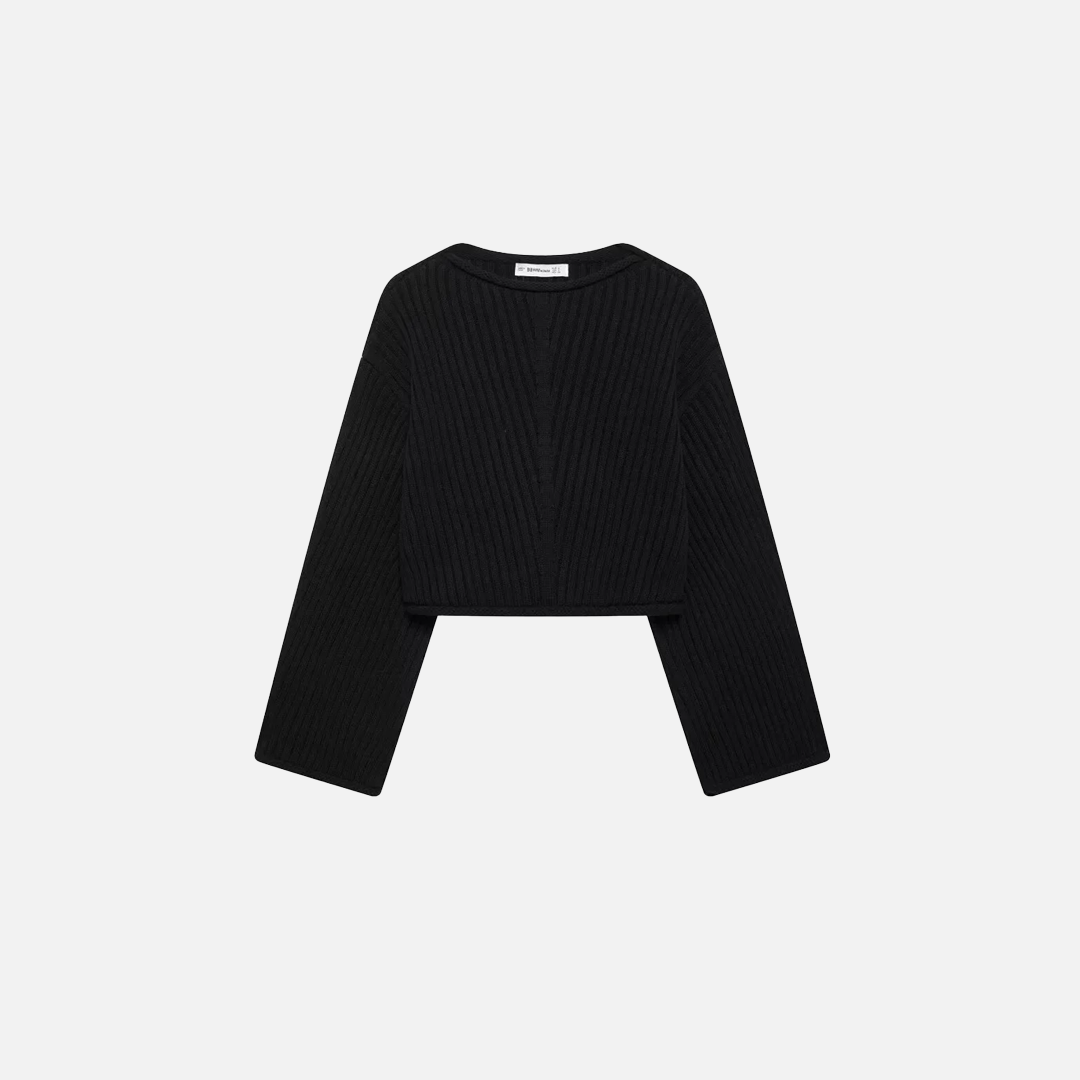 Schicker schwarzer Strickpullover für Damen