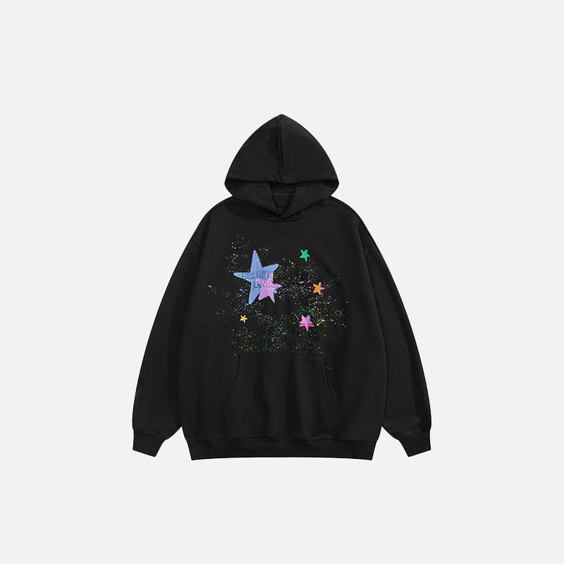 Oversize-Hoodie mit Vintage-Sternenmotiv