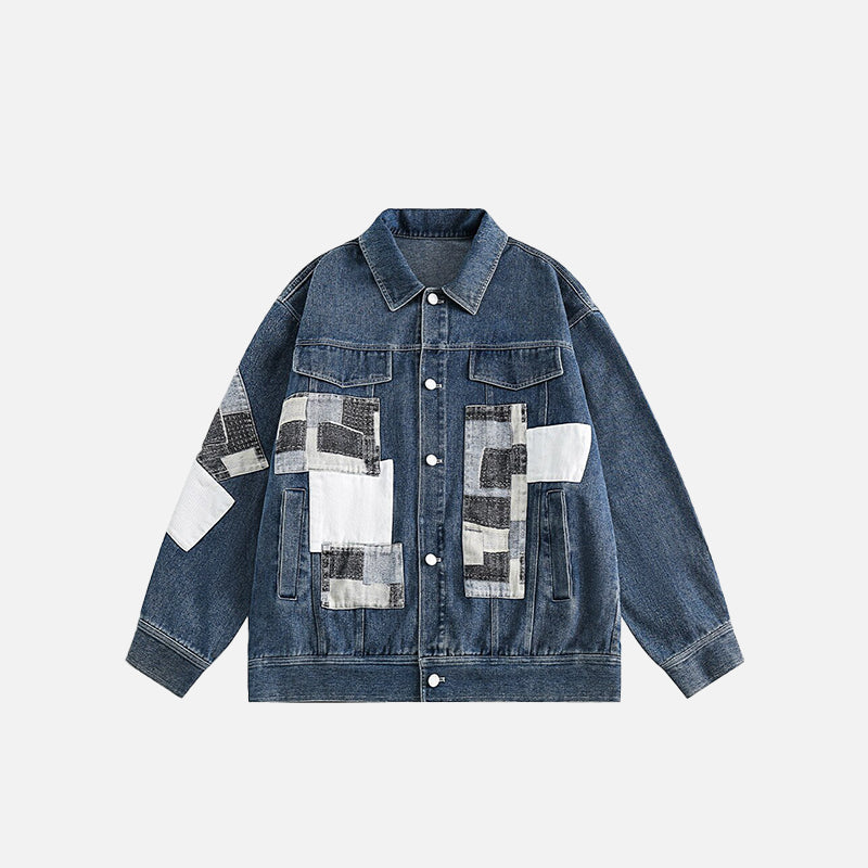 Jeansjacke mit Farbblock-Patches