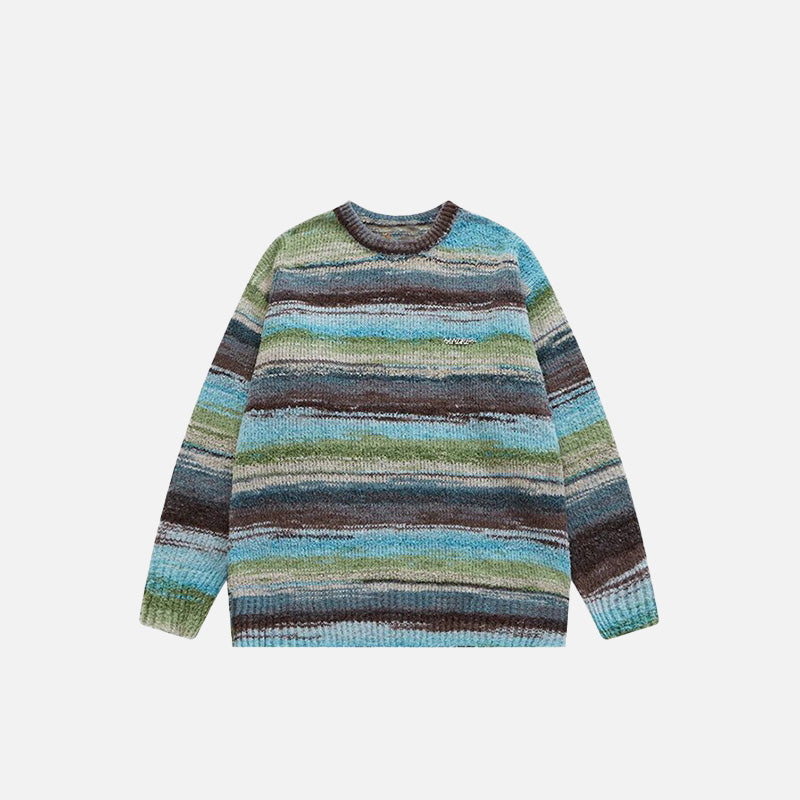 Winterwarme gestreifte Strickpullover