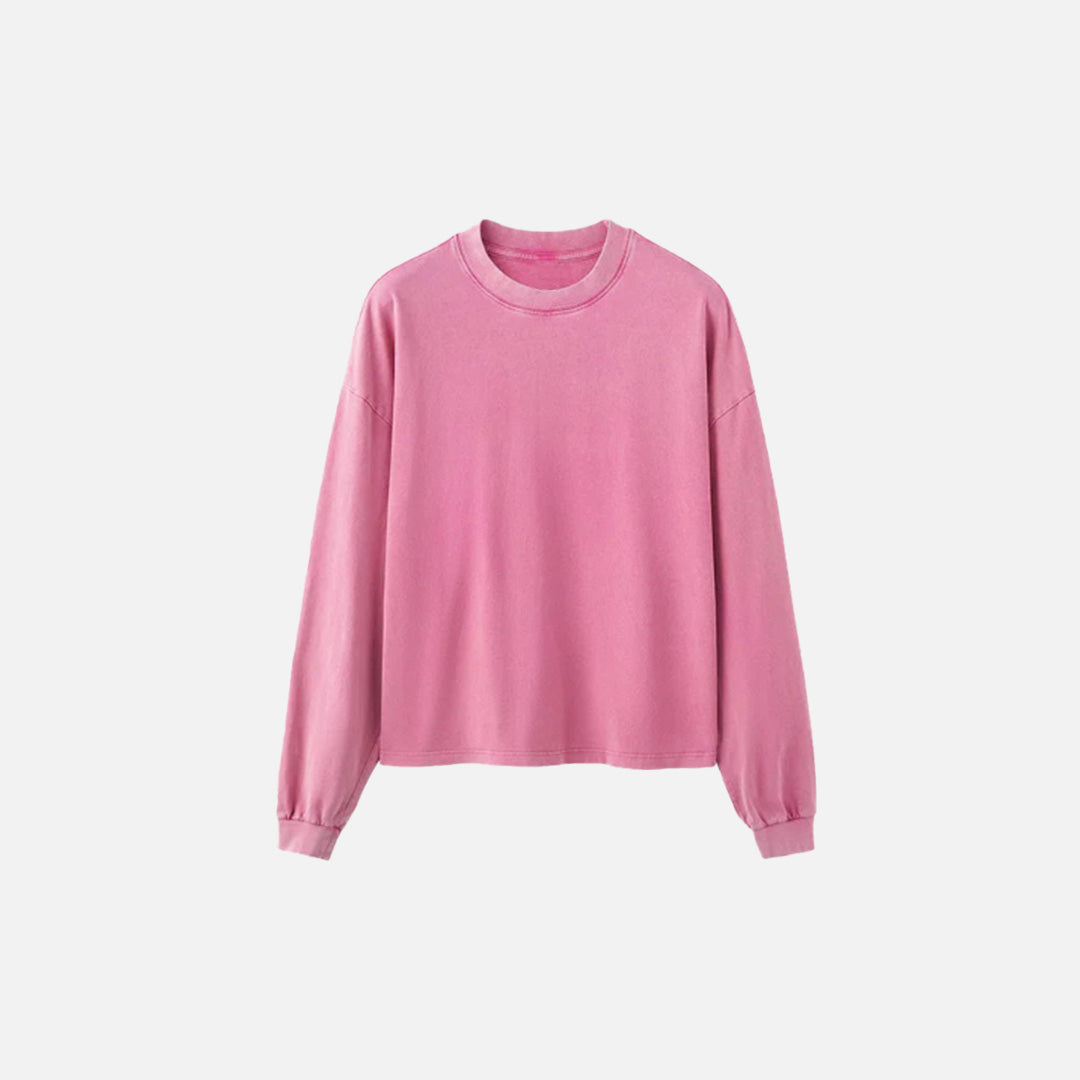 Langärmeliges, einfarbiges Oversize-T-Shirt