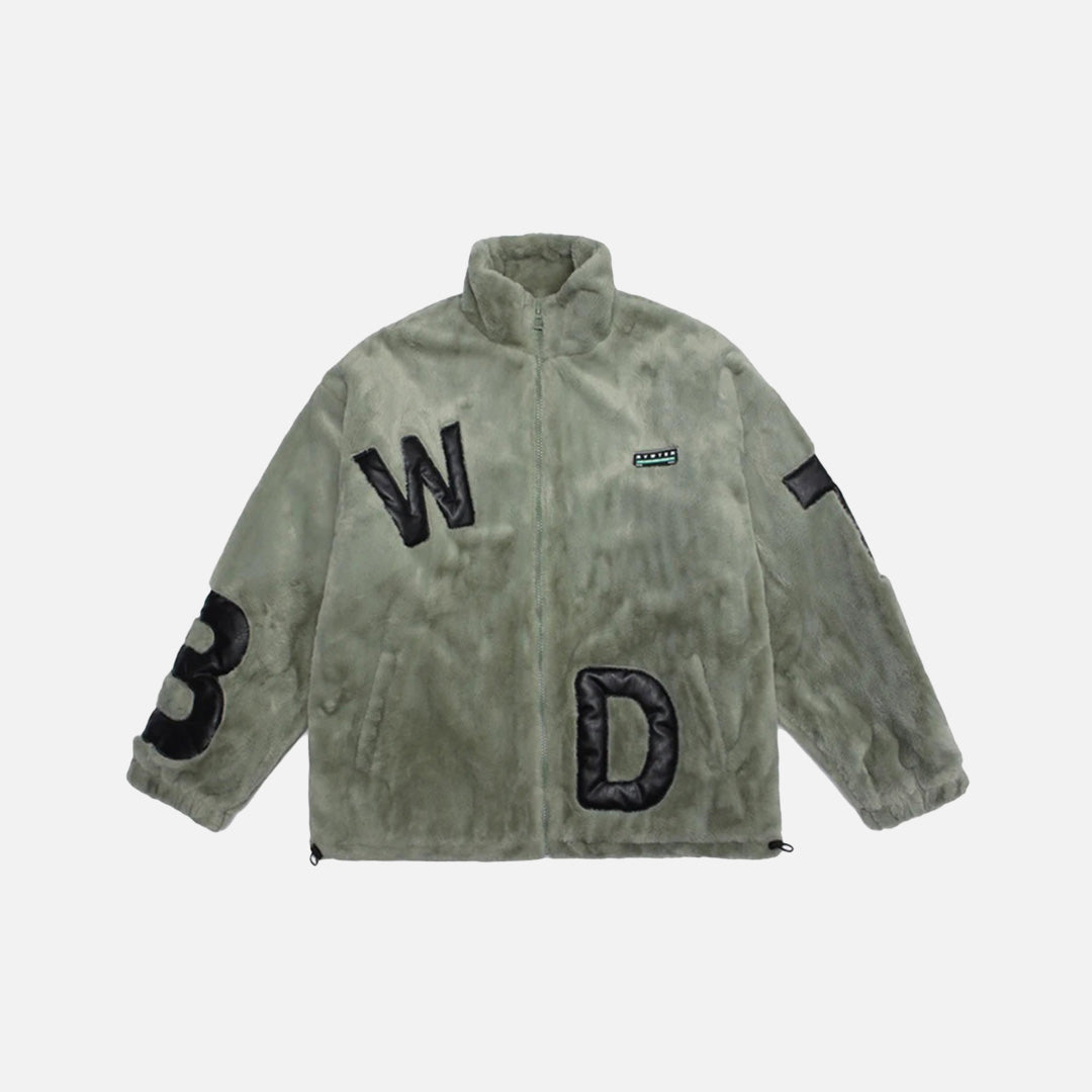 Kuschelige Fleecejacke mit Buchstabenaufnäher