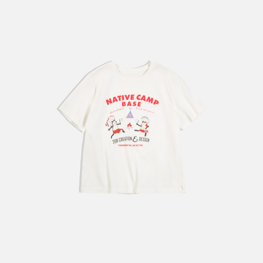 Vintage Baumwoll-Oversize-T-Shirt mit Grafikprint