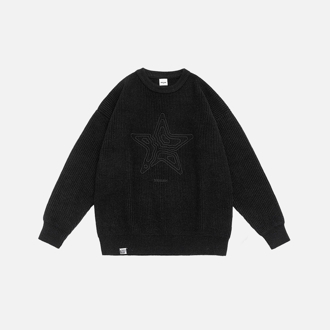 Oversize-Pullover mit Sternenstickerei