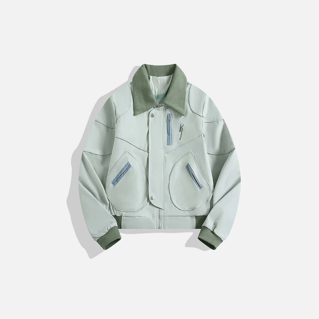 Arbeitsjacke im Hip-Hop-Stil mit besticktem Revers