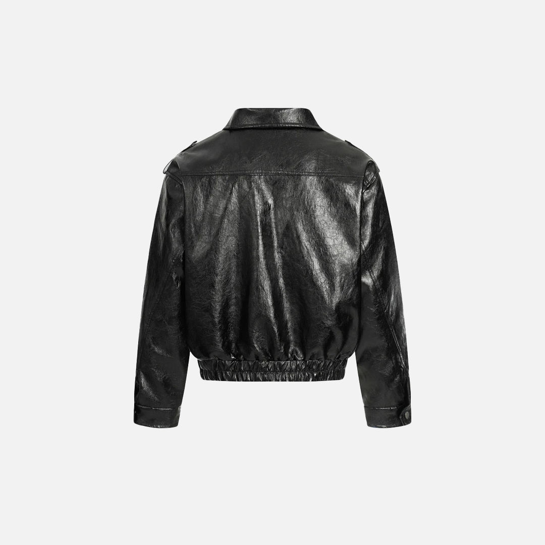 Veste de moto décontractée et résistante en cuir PU