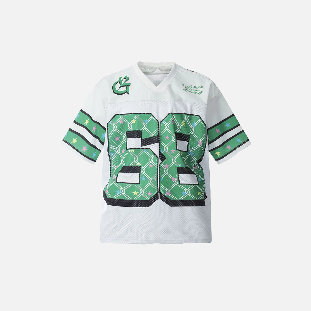 Y2K Oversized Vintage Star Chain Mesh Sport T-Shirt