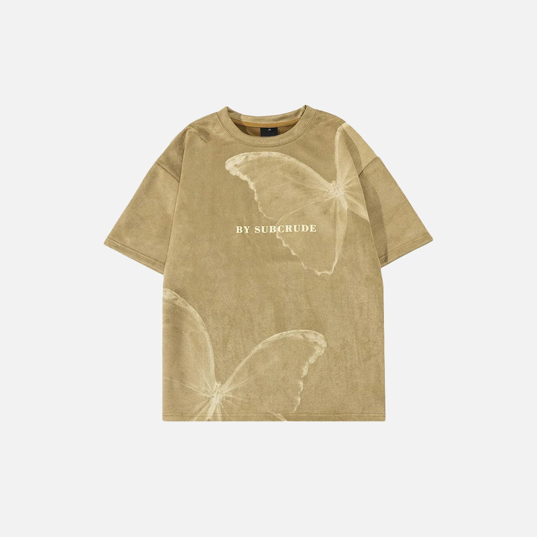 Y2K Schmetterlingsgrafik Hip-Hop Kurzarm-T-Shirt