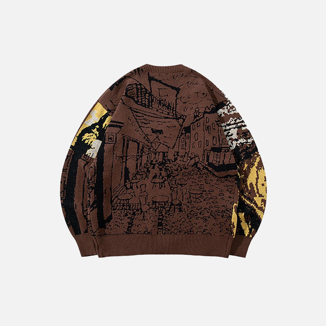 Leichte, übergroße Vintage-Strickjacke im klassischen Stil