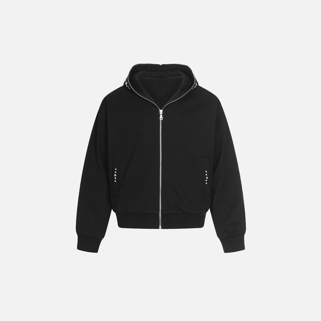 Sportliches Kapuzensweatshirt mit smaragdgrünem Hai-Motiv
