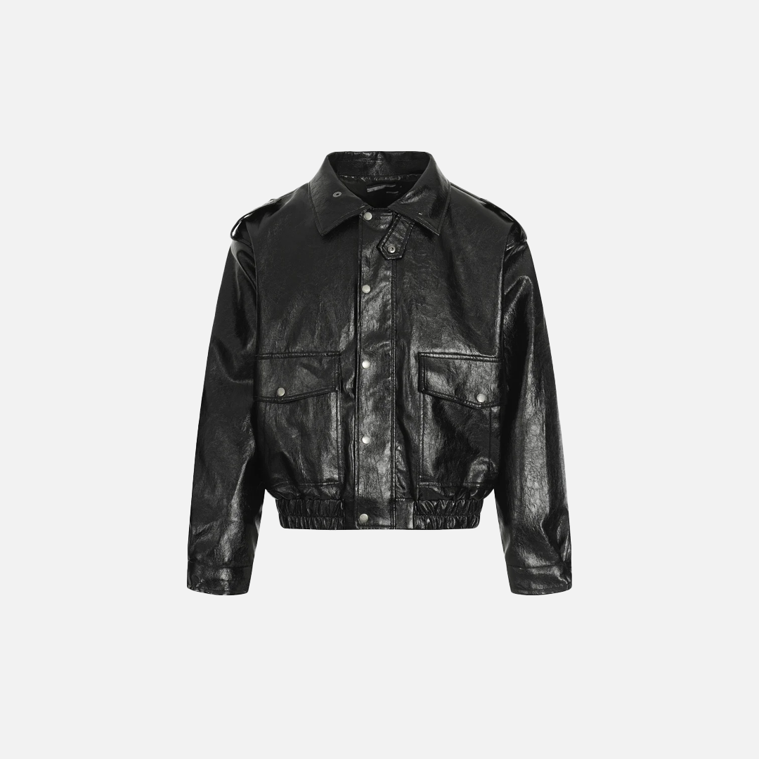 Veste de moto décontractée et résistante en cuir PU