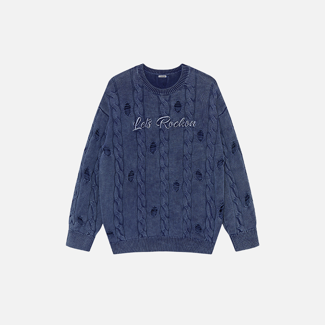 Pull en maille à manches longues Essential Punk délavé