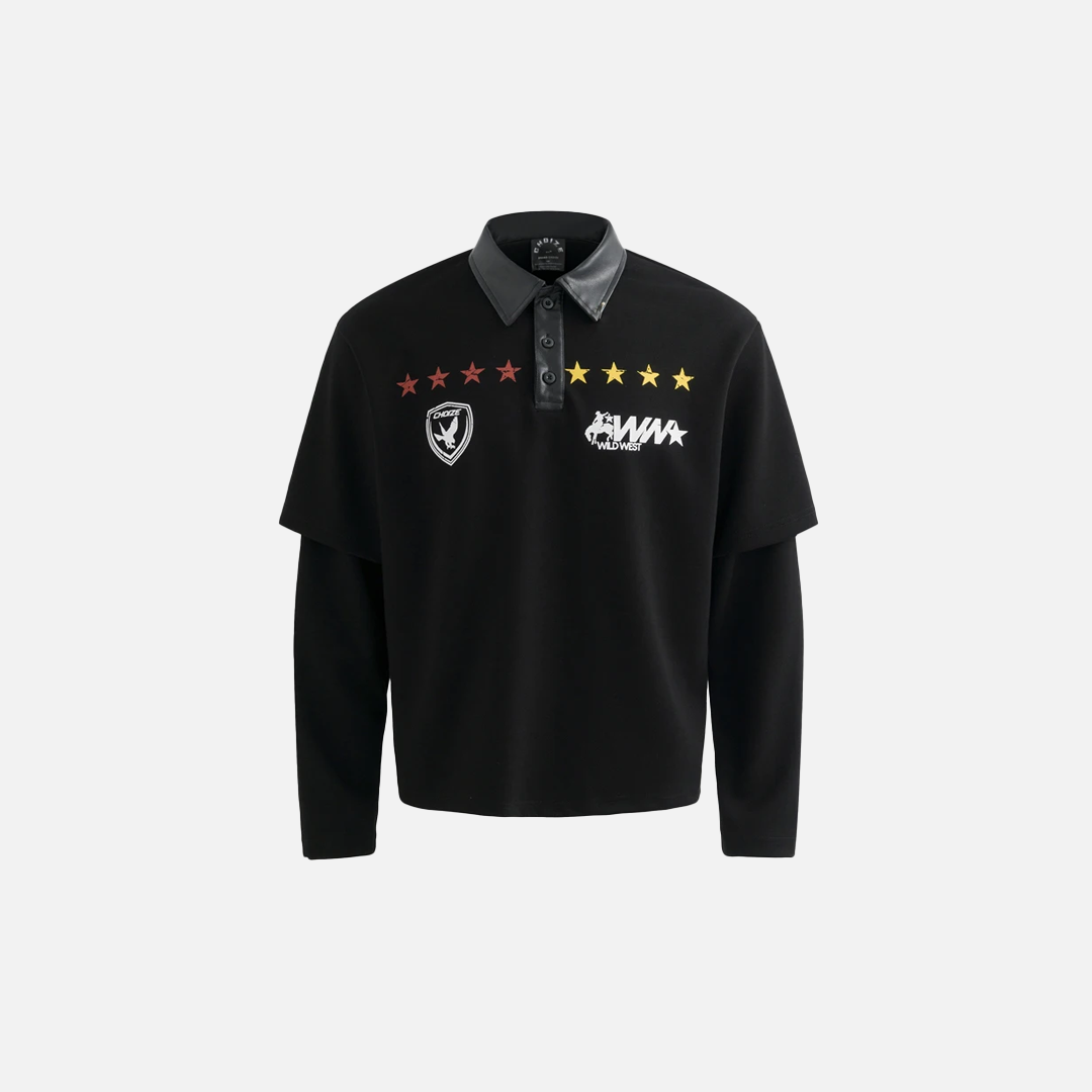 Stylish Trendy American Sports Polo Long Sleeve T-Shirt