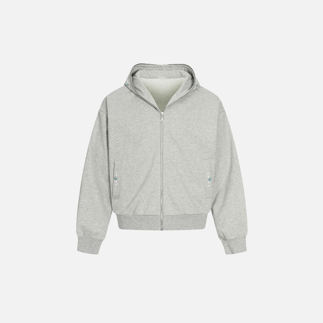 Sportliches Kapuzensweatshirt mit smaragdgrünem Hai-Motiv