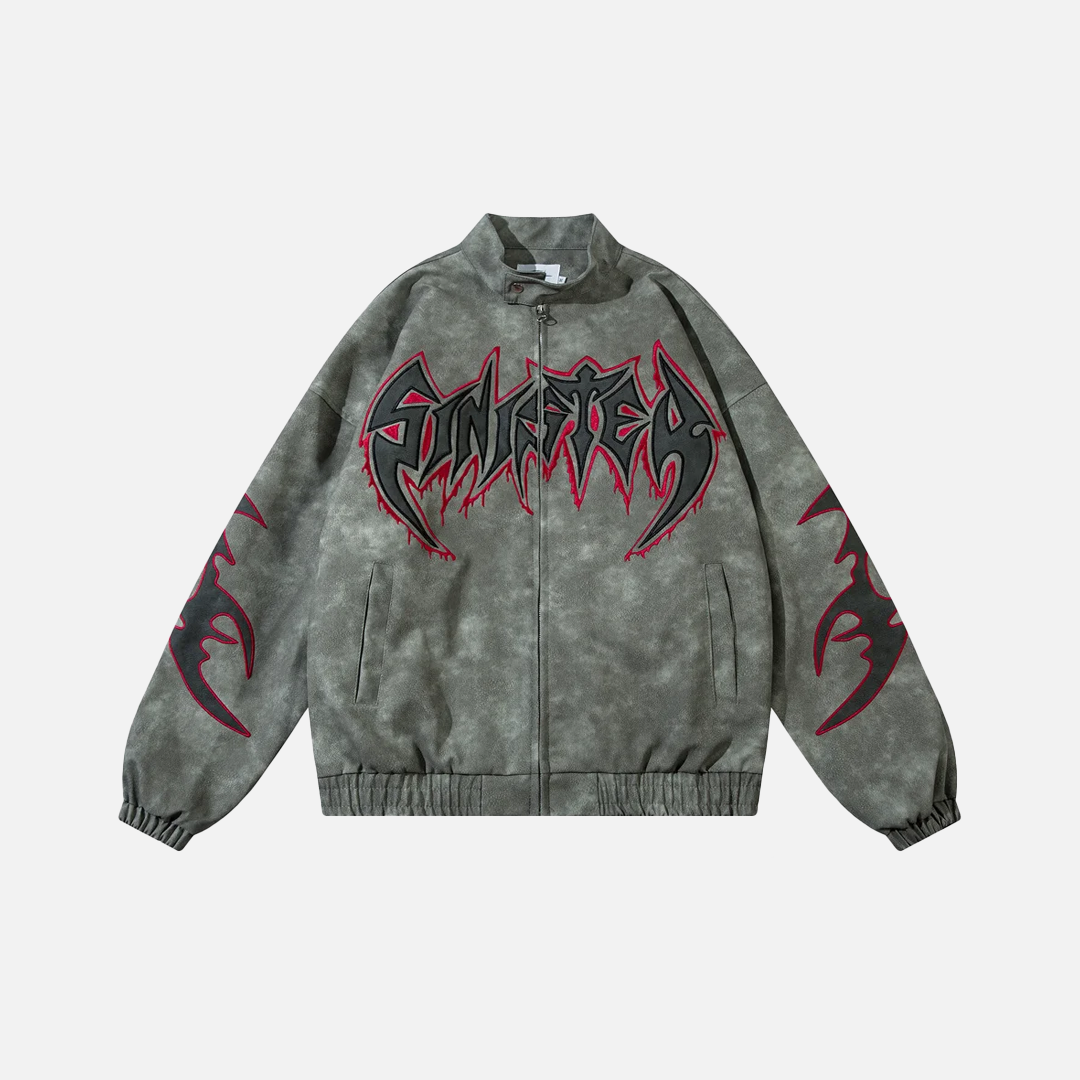 Winter High Street Flame Letter Lederjacke
