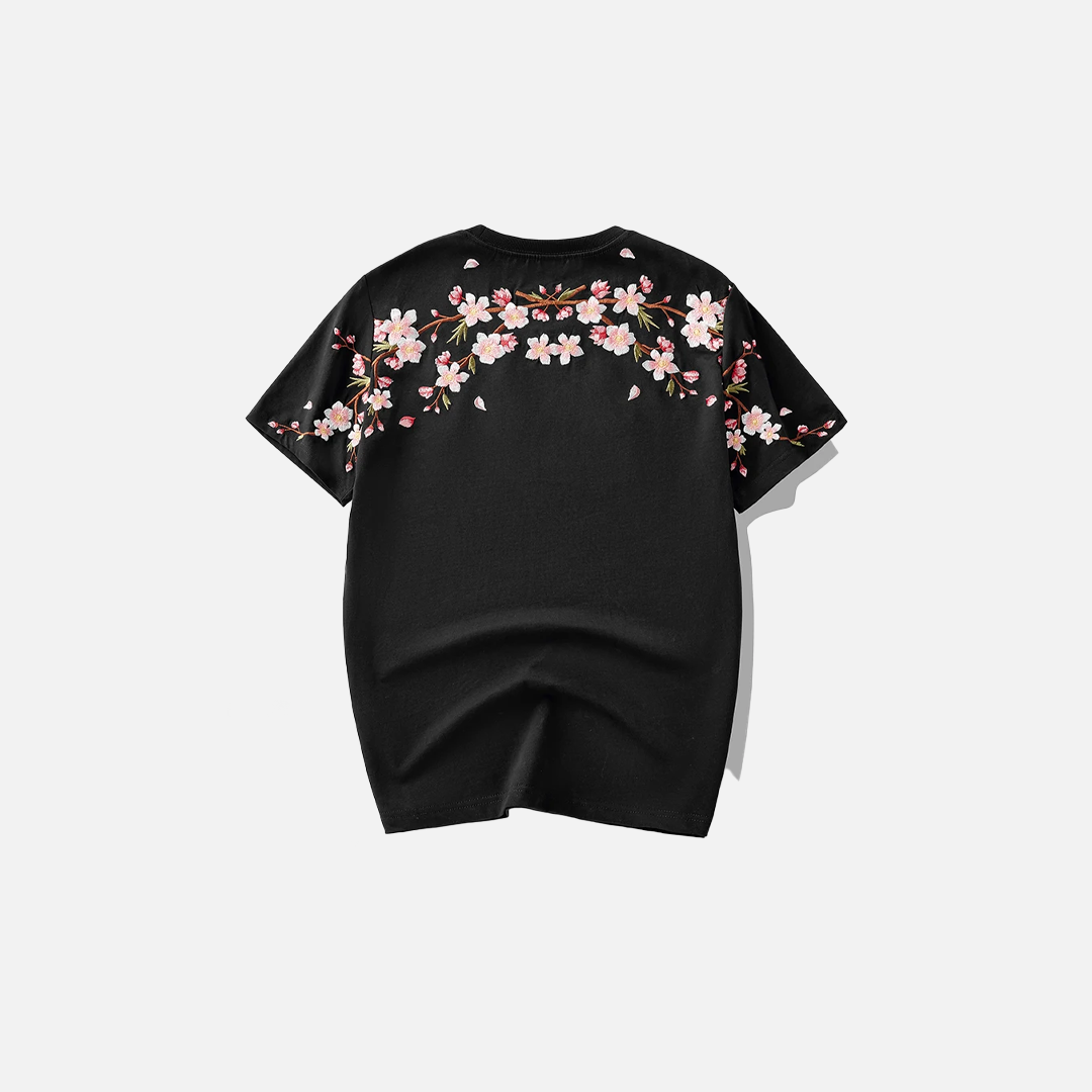 Floral Embroidered Loose Casual T-Shirt