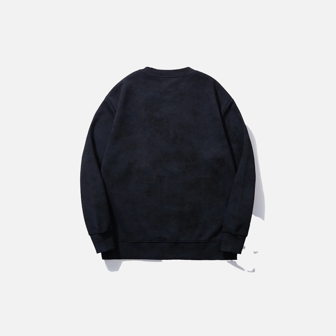 Sweatshirt mit Rundhalsausschnitt und Stickerei chinesischer Schriftzeichen