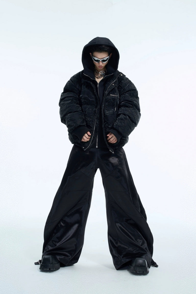 Steppjacke mit Kapuze im Lagen-Design