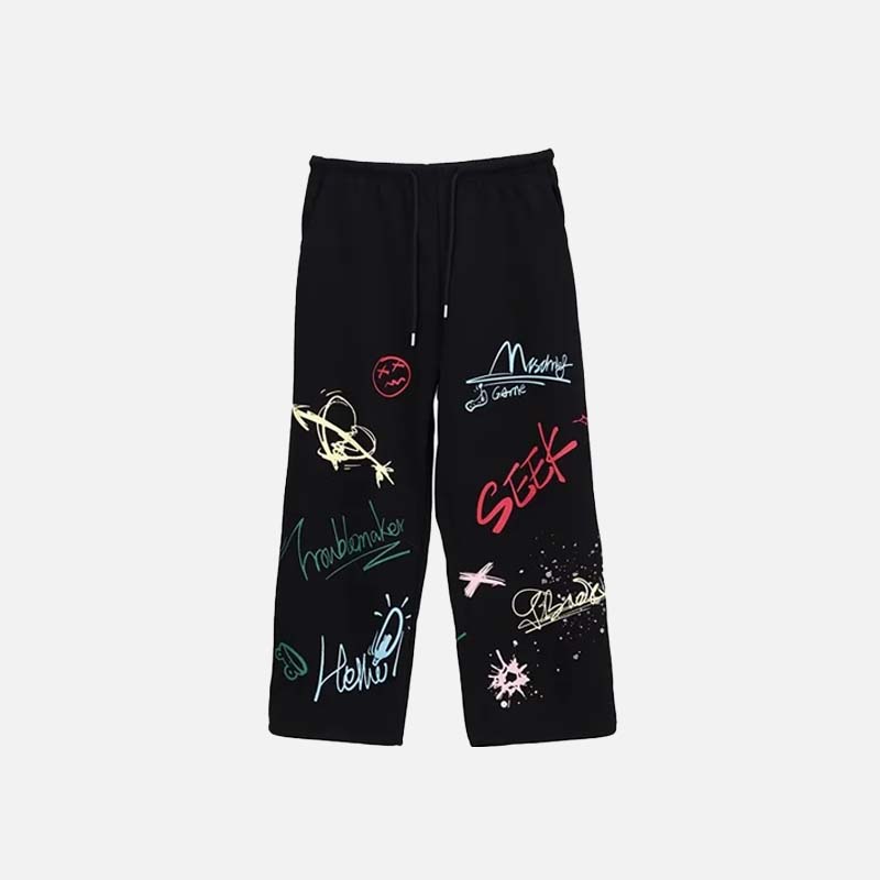 Graffiti Schwarze Hip-Hop-Tanzhose