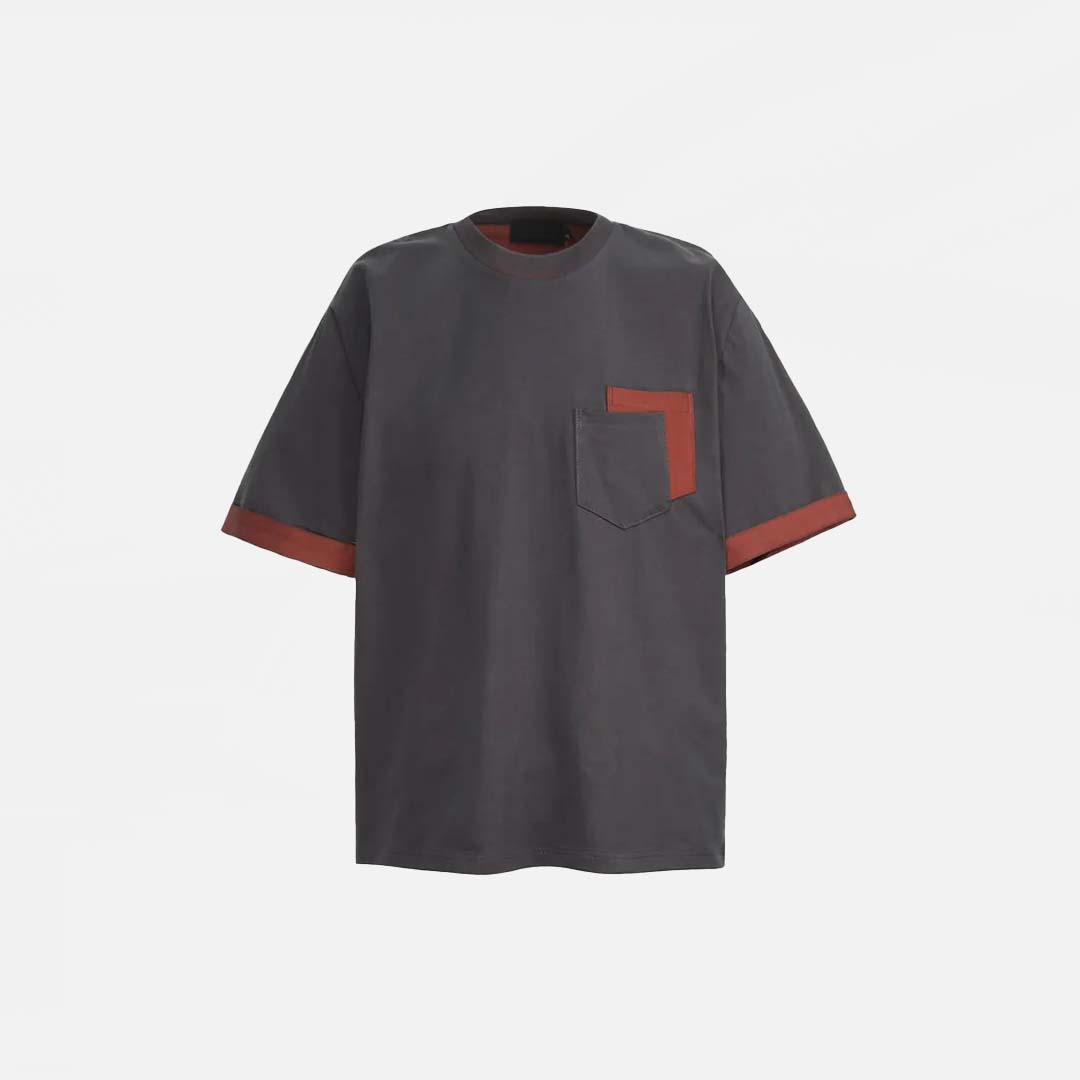 Vintage Patchwork-T-Shirt in Unifarben