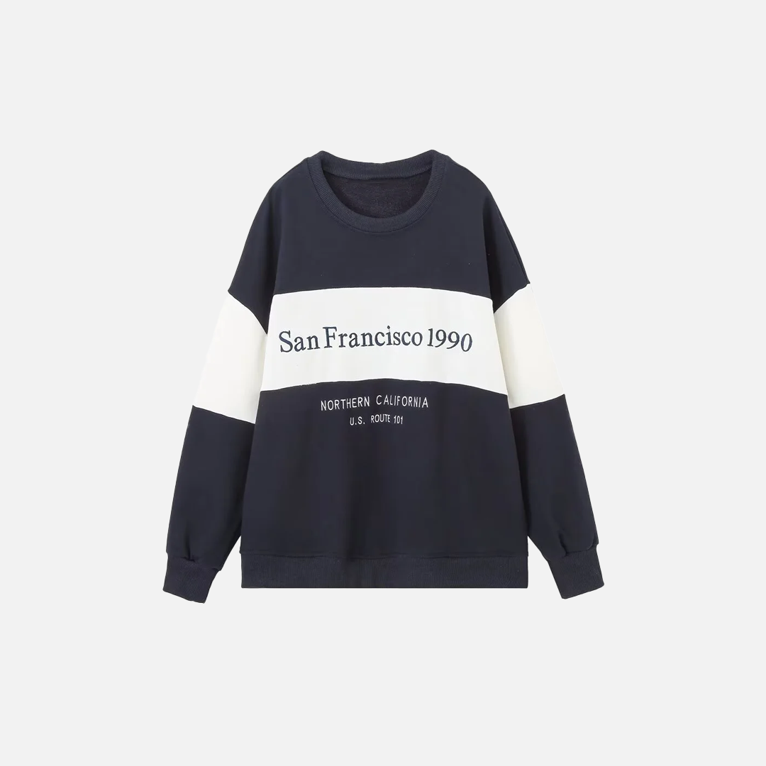 Gemütliches, besticktes Sweatshirt mit Rundhalsausschnitt und langen Ärmeln