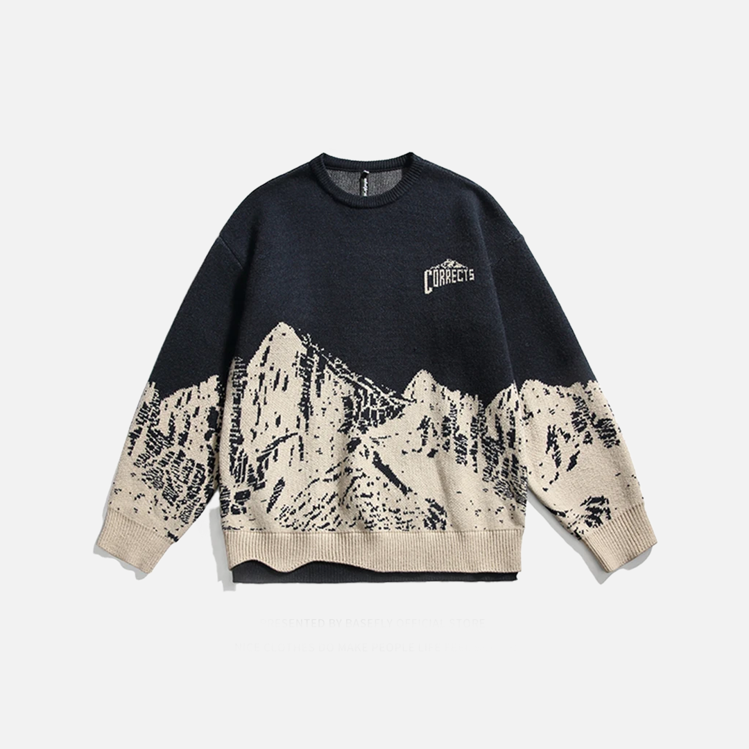 High Street Pullover mit Bergmotiv
