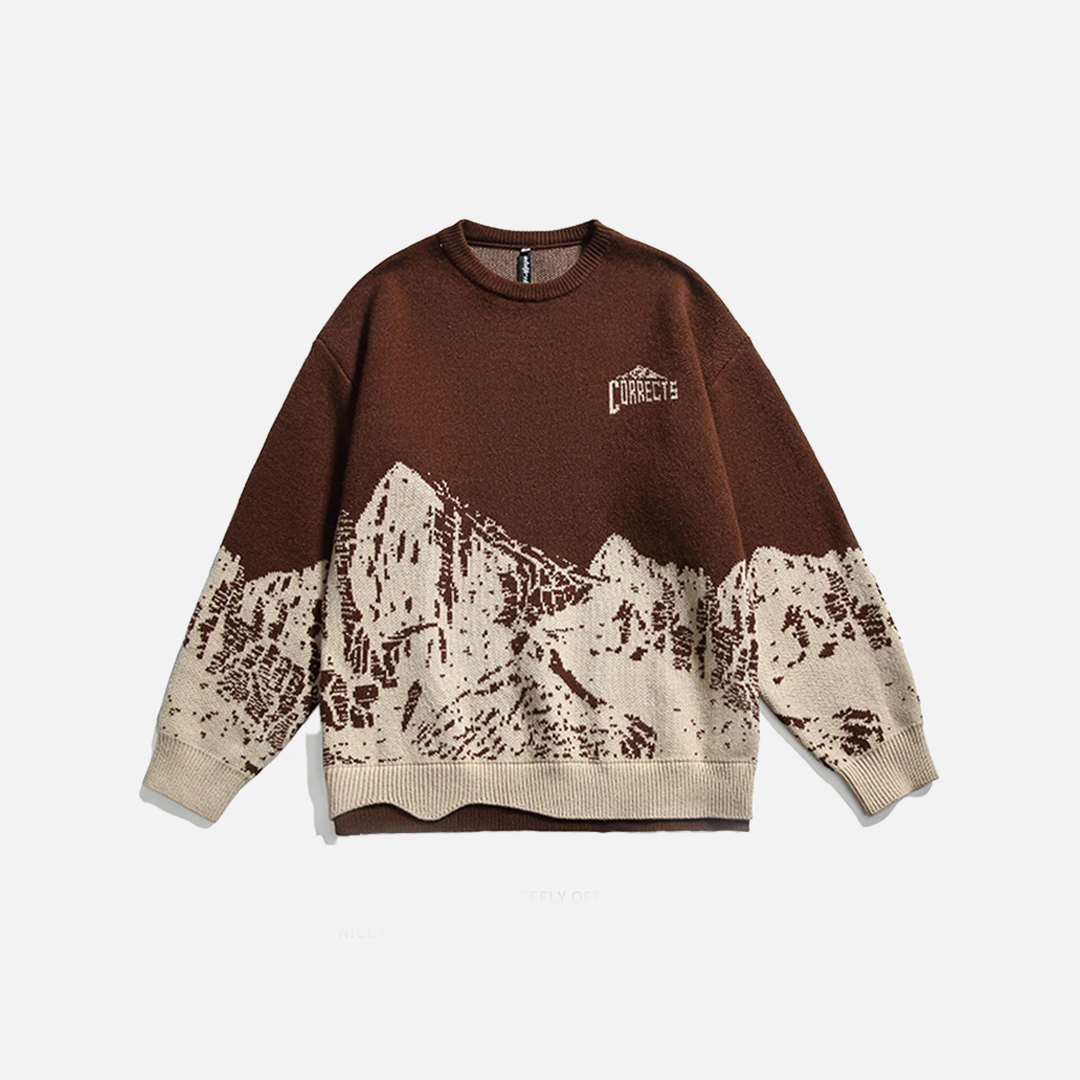 High Street Pullover mit Bergmotiv