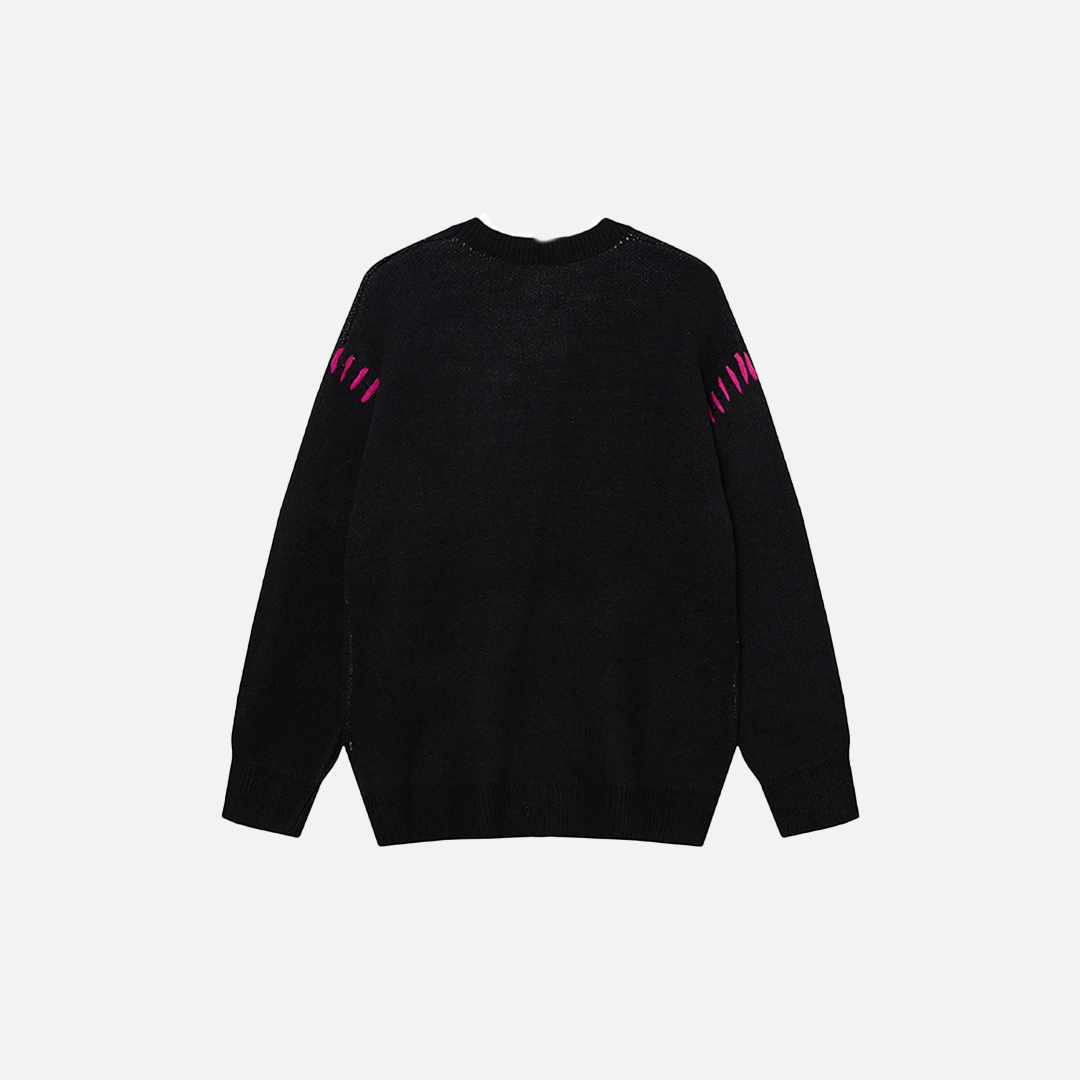 Pull en maille à motif papillon doux et vibrant pour femme
