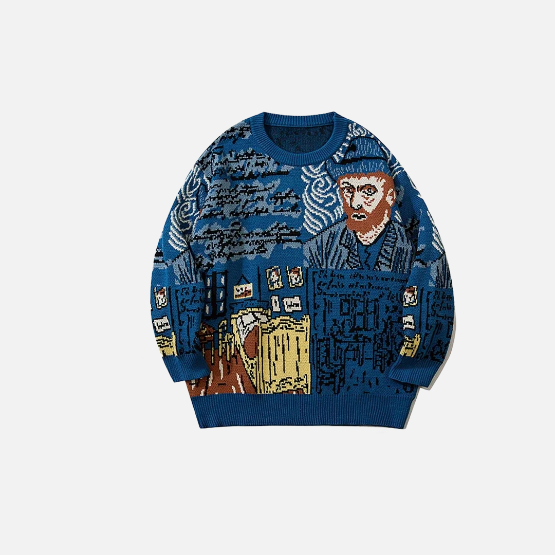 Gemütlicher Pullover mit Cartoon-Jacquardmuster