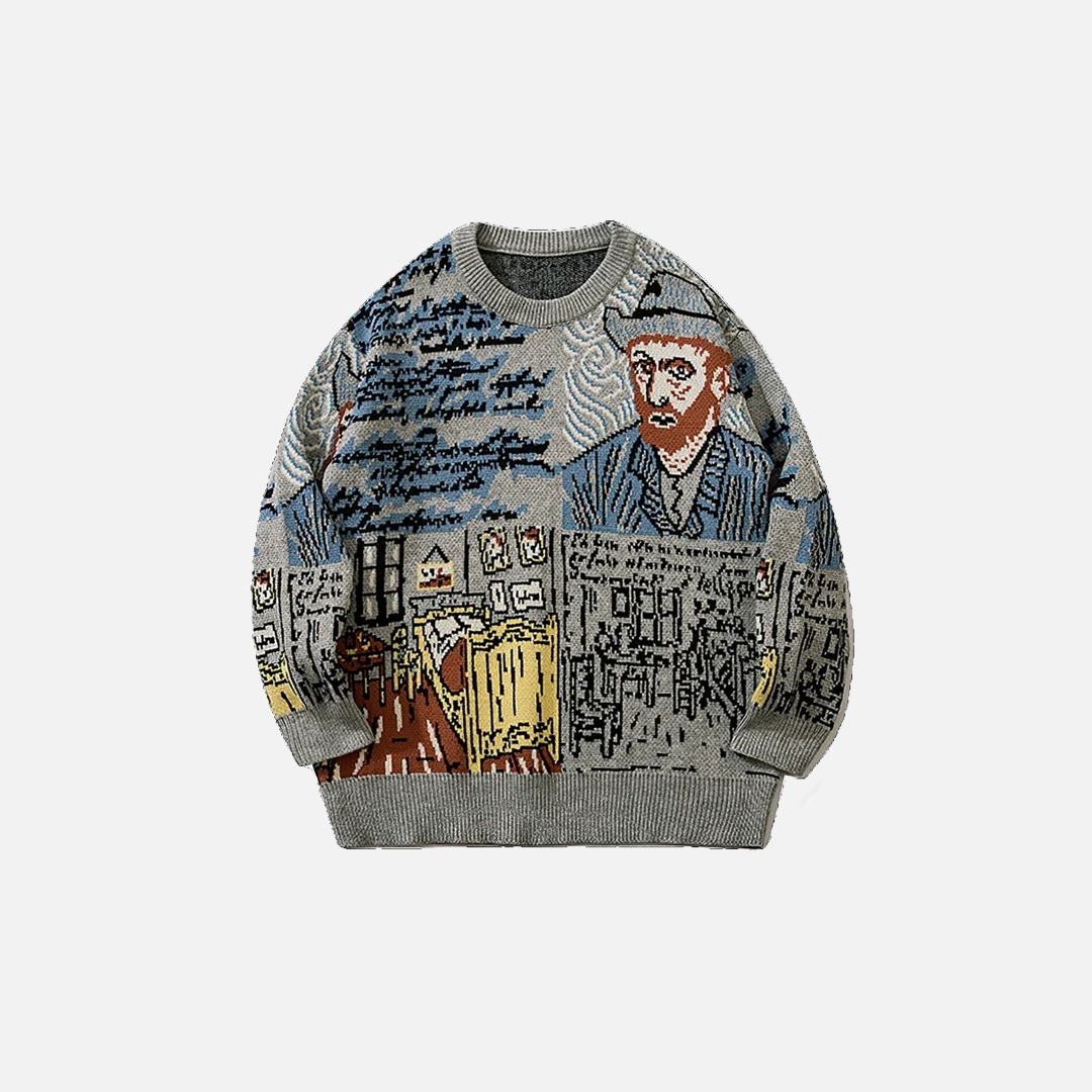 Gemütlicher Pullover mit Cartoon-Jacquardmuster