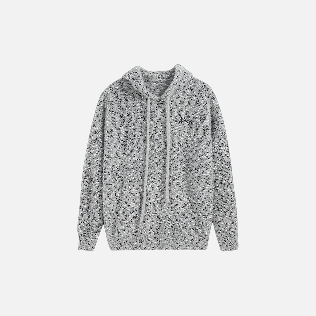 Sweat à capuche en maille chinée