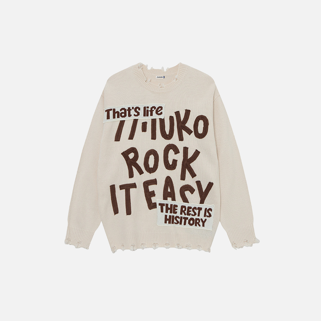 Pull en maille à col rond oversize, résistant et élégant