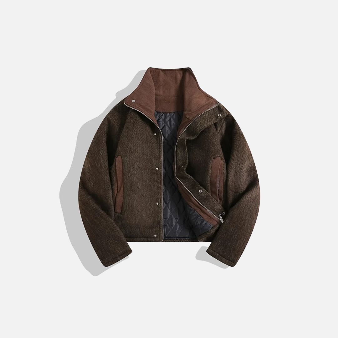 Plüschgefütterte koreanische Street-Punk-Freizeitjacke