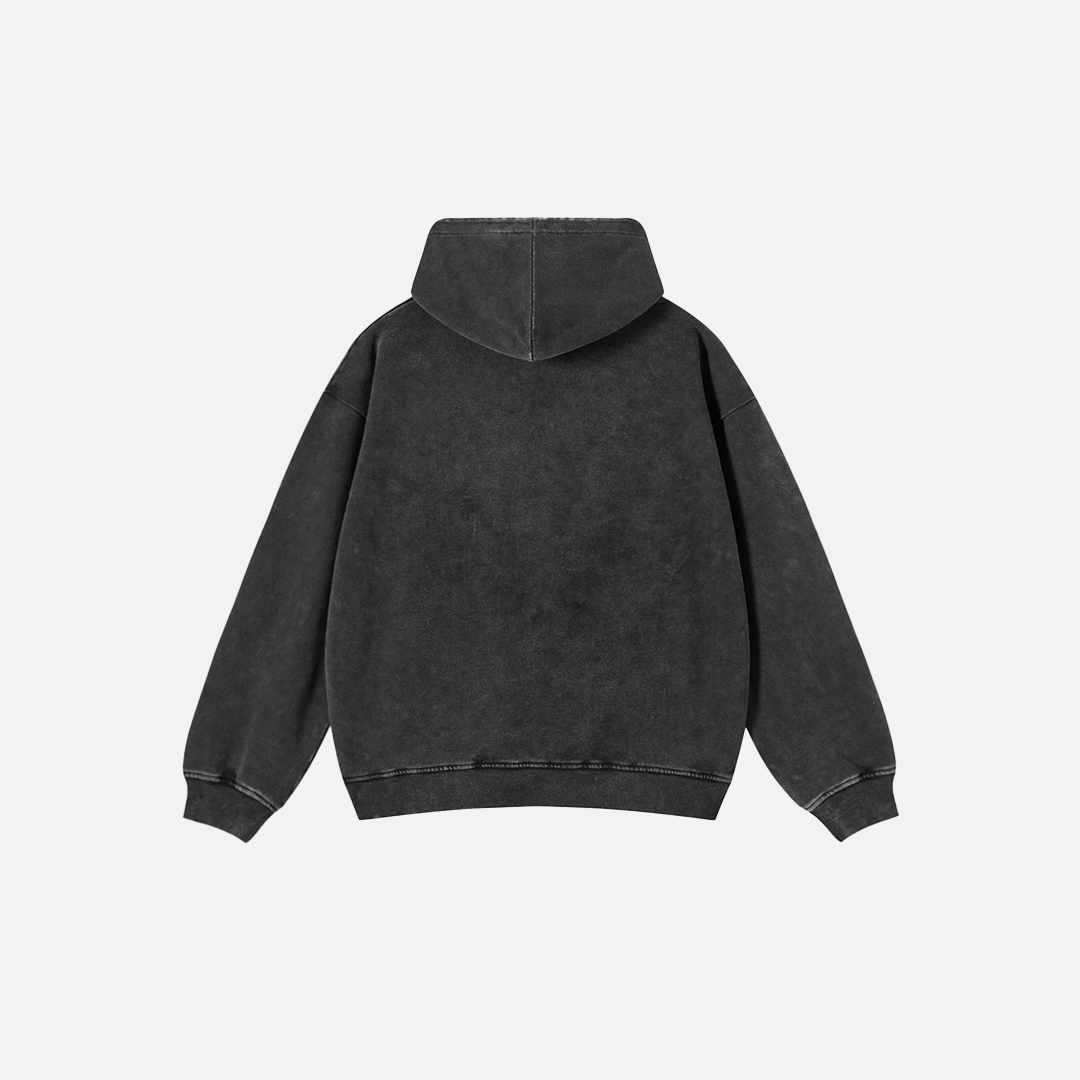 Streetwear-Hoodie mit Augen-Grafik, verwaschen, Oversize-Design