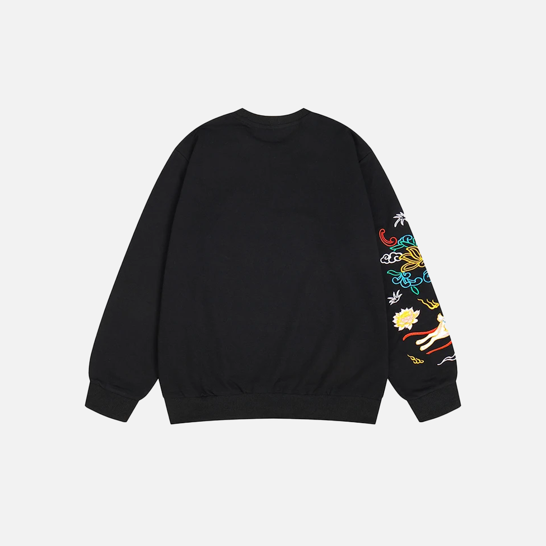Oversized Sweatshirt mit chinesischer Stickerei