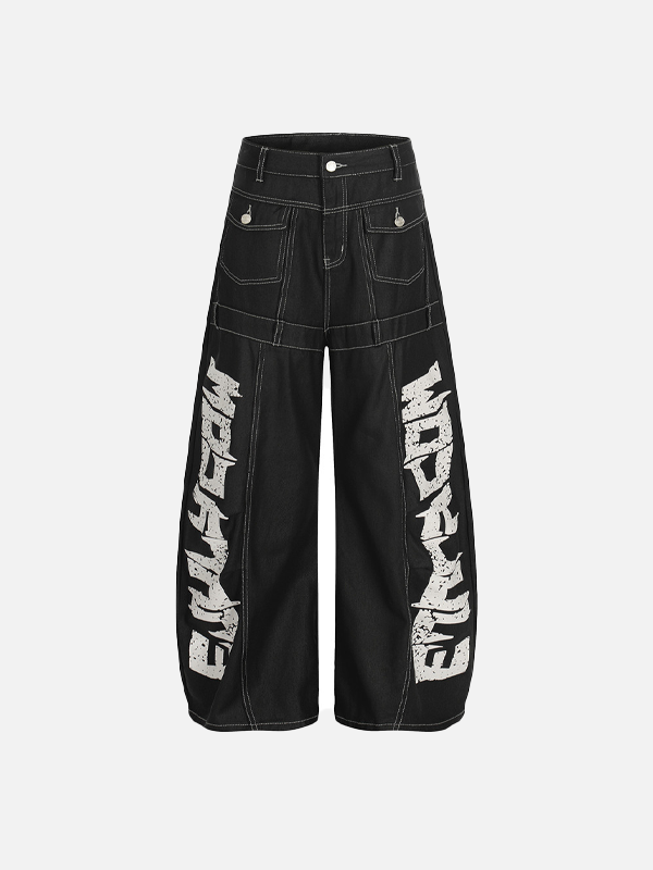 Split Design beschichtete Denim-Jeans
