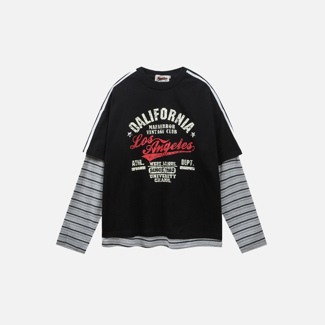 Buntes Patchwork-T-Shirt in lässiger, lockerer Passform