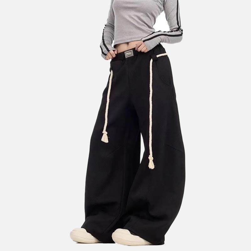 Pantalon de survêtement rétro super ample à cordon de serrage