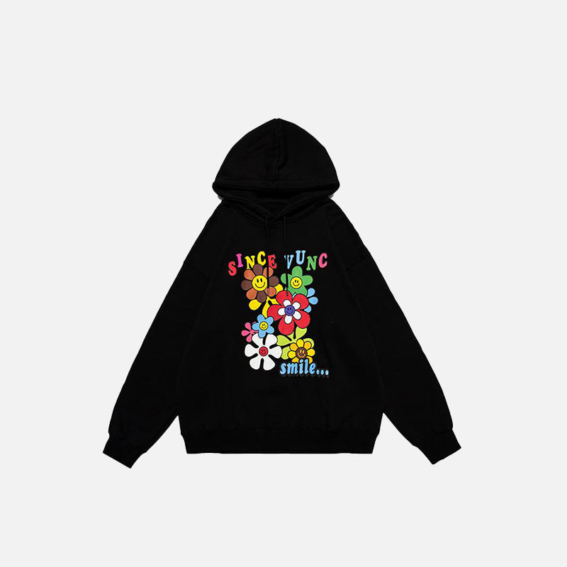 Retro-Hoodie mit Sonnenblumenmotiv