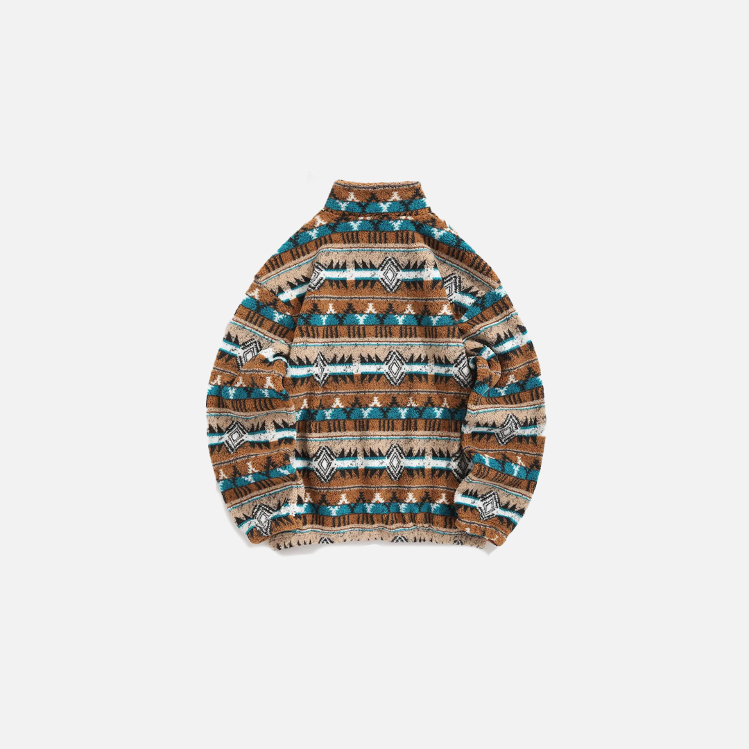 Herren-Sweatshirt aus Polarfleece mit Aztekenmuster