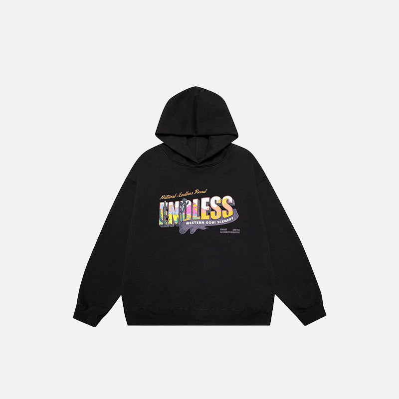 Hoodie mit endlos buntem Buchstabenprint