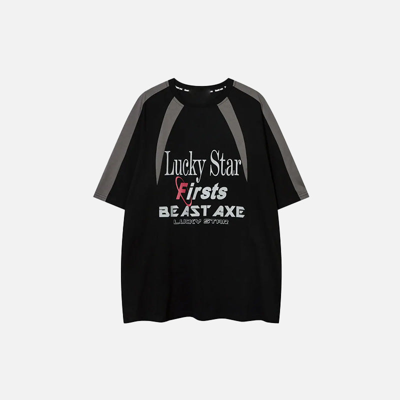 Y2K Vintage Lucky Star Grafik-T-Shirt