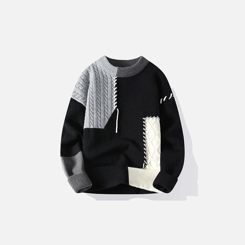 Patchwork-Strickpullover