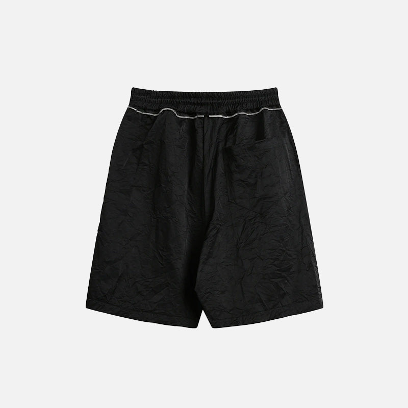 Short noir uni à cordon de serrage
