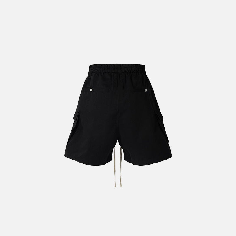 Short en jean noir à cordon et fermeture éclair pour femme